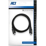 ACT USB 4 type C kabel, Thunderbolt 3, USB C monitorkabel, 20 Gbps, 5K video of Dual 4K @ 60Hz voor monitor, 240W EPR opladen, 1 meter, USB-IF gecertificeerd - AC7431