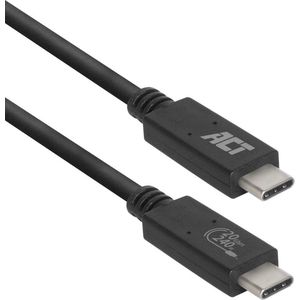 ACT Thunderbolt 3 USB 4 type C-kabel, USB C monitorkabel 20 Gbps, 5K of Dual Video 4K @ 60 Hz voor monitor, 240 W EPR opladen, 1 meter, USB-IF-gecertificeerd - AC7431