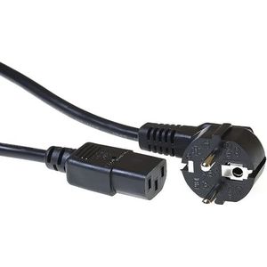 ACT Koudeapparaatkabel 0,25 m, C13-kabel, pc-stroomkabel, CEE 7/7 naar C13 3-pins - geaard contact - AK5253 zwart