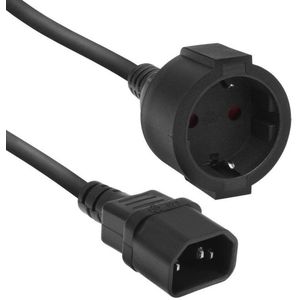 ACT Netsnoer C14 - CEE 7/3 zwart 0,2 m AK5250