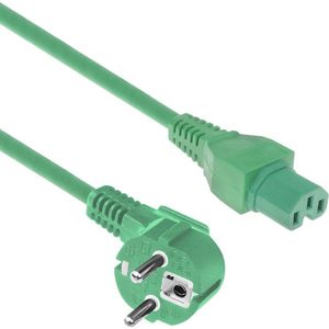ACT CEE7/7 naar C15 stroomkabel, 1,5 m met C15 groen - AK5296