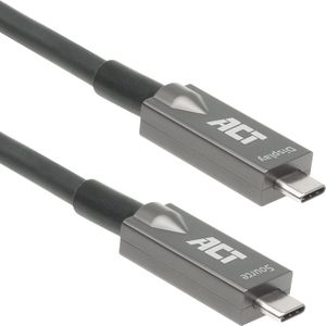 ACT AK4307 USB C Actieve Optische Kabel (AOC) 7.5m, Videokabel USB 3.2 Gen2, 10Gbps Hoge Snelheid, Glasvezel Actieve Kabel Voor Videoconferentie, Smartboard