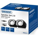 ACT Eminent EM3513 PC-luidspreker - 2.0 Stereo Set - USB-voeding - Compact en Ruimtebesparend