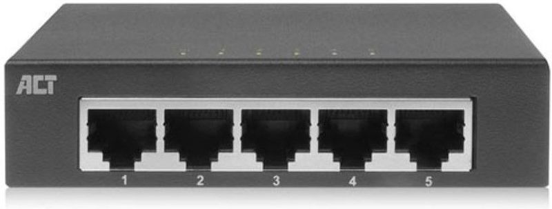 ACT 5-poorts Gigabit Ethernet Switch - Metalen Behuizing