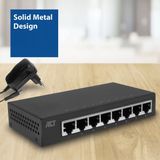 ACT Gigabit Ethernet Switch - 8 Poorten - Metalen Behuizing