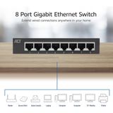 ACT Gigabit Ethernet Switch - 8 Poorten - Metalen Behuizing