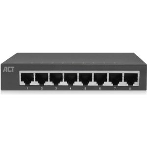 ACT Gigabit Ethernet Switch - 8 Poorten - Metalen Behuizing