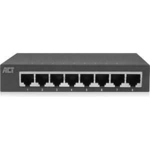 ACT Netwerk Switch 8 poorten |Behuizing Metaal | 1000 Mbps | AC4418