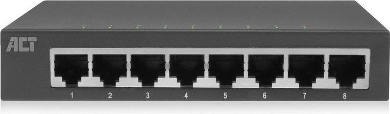 ACT Gigabit Ethernet Switch - 8 Poorten - Metalen Behuizing
