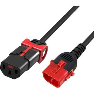 C13 (met IEC Lock) - C14 (met IEC Lock) stroomkabel voor UPS/PDU - 3x 1.00mm / zwart - 1,5 meter