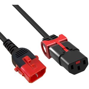 C13 (met IEC Lock) - C14 (met IEC Lock) stroomkabel voor UPS/PDU - 3x 1.00mm / zwart - 3 meter
