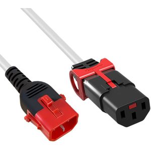 C13 (met IEC Lock) - C14 (met IEC Lock) stroomkabel voor UPS/PDU - 3x 1.00mm / wit - 1 meter