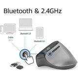 ACT Verticale muis, 2400 dpi, alleen rechtshandig, ergonomische muis, anti-RSI, draadloos, Bluetooth 5.0, USB C en USB A - 2,4 GHz, tot 3 apparaten - AC5155
