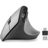 ACT Verticale muis, 2400 dpi, alleen rechtshandig, ergonomische muis, anti-RSI, draadloos, Bluetooth 5.0, USB C en USB A - 2,4 GHz, tot 3 apparaten - AC5155