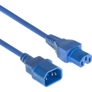 C15 - C14 stroomkabel | voor UPS/PDU | 3x 1,00mm (rubber) | blauw | 5 meter