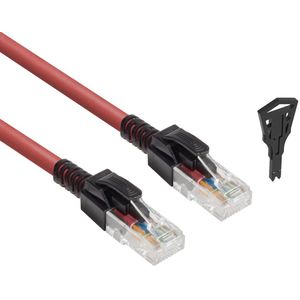 UTP CAT6A 10 Gigabit Netwerkkabel - Vergrendelbare connectoren - 1 meter - Zwart/Rood