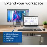 ACT - AC7092 - 7-in-1 USB-C Docking Station - Zilver - Aluminium