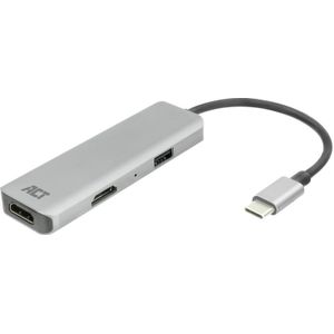 ACT USB-C 4K multiport adapter voor 2 HDMI schermen. USB-A datapoort