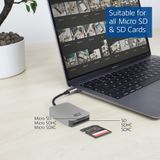 Act - AC7056 - USB-C Kaartlezer - Aluminium - SD en Micro SD Ondersteuning