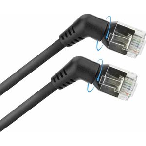 ACT CAT6A U/FTP netwerkkabel, 360 graden draaibaar, LAN-kabel, dun, gebogen, 7 m