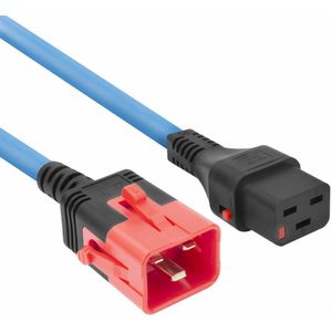 Dual - IEC Lock C19 - C20 Stroomkabel - Blauw - 1 Meter