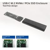 ACT - AC1615 - USB-C M.2 NVMe SSD Behuizing - Aluminium - Tool-Free