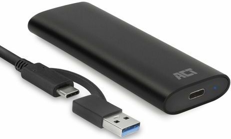 ACT - AC1615 - USB-C M.2 NVMe SSD Behuizing - Aluminium - Tool-Free