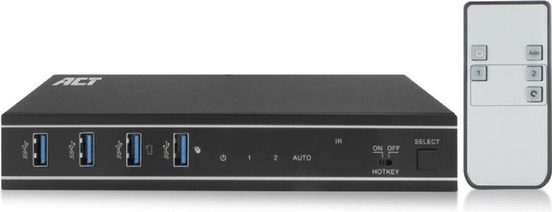 ACT - AC7912 - 2-Poorts HDMI KVM Switch - Zwart - 4K@60Hz - USB 3.2 Gen1