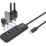 ACT - AC6420 - USB-C Hub - Zwart - 4x USB-A - 5Gbps - Kabellengte 50cm
