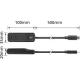 ACT - AC6420 - USB-C Hub - Zwart - 4x USB-A - 5Gbps - Kabellengte 50cm