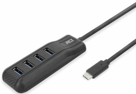 ACT - AC6420 - USB-C Hub - Zwart - 4x USB-A - 5Gbps - Kabellengte 50cm
