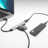 ACT - AC6225 - USB Hub - 4 Poorten - Aluminium - Compact Ontwerp