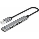 ACT - AC6225 - USB Hub - 4 Poorten - Aluminium - Compact Ontwerp