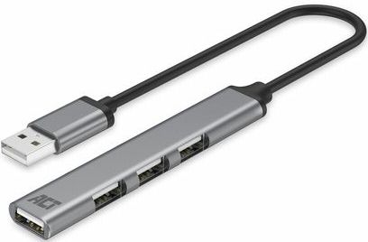 ACT - AC6225 - USB Hub - 4 Poorten - Aluminium - Compact Ontwerp