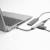 ACT - AC6425 - USB C Hub - Aluminium - 4 Poorten - 1x USB 3.0, 3x USB 2.0