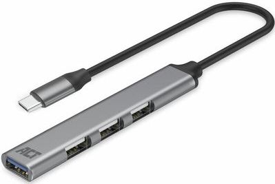 ACT - AC6425 - USB C Hub - Aluminium - 4 Poorten - 1x USB 3.0, 3x USB 2.0
