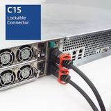 ACT Netsnoer CEE 7/7 male (angled) - C15 IEC Lock+ zwart 1 m. EL603S