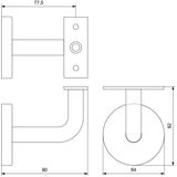 Plankdrager - Zwart - RVS - Stuk