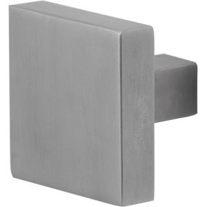 RVS geborsteld Vierkante knop 60x60x16mm vast incl. metaalschroef M10