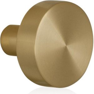 PVD mat messing Vlakke knop 52x16mm tbv VH-schilden vast incl. wisselstift