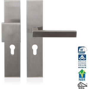 GPF Veiligheidsgarnituur knop/kruk RVS rechthoek PC72 SKG***