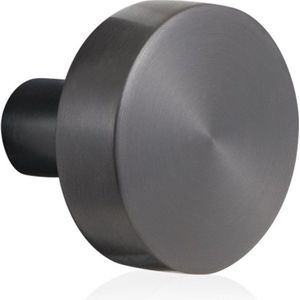 PVD antraciet Vlakke knop 52x16mm tbv VH-schilden vast incl. bout M10