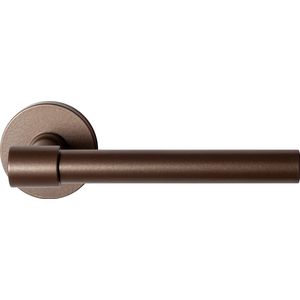 Hipi Deux deurkruk 139 mm op ronde rozet Bronze blend