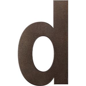Huisnummer - Brons Kleur - RVS - GPF bouwbeslag - toevoeging letter 'd' Dark blend, 156 mm