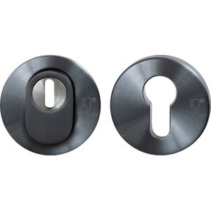 Set ronde veiligheidsrozetten - PVD Antraciet - SKG*** - Kerntrekbeveiliging