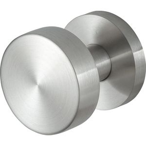 Deurknop - RVS geborsteld - RVS - GPF - GPF9952.09-00 RVS mat vlakke knop S2 52x16mm met knopvastzetter met ronde