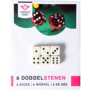 Longfield Dobbelstenen - 6 Stuks op Blister - Geschikt voor Kinderen vanaf 6 jaar