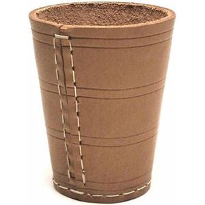 Exclusieve Dobbelbeker Tuigleder Naturel 10cm - Geschikt voor alle leeftijden en spelers