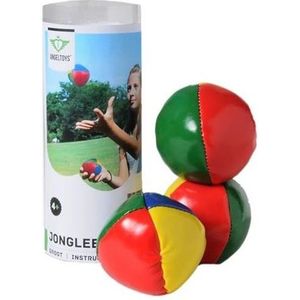 Jongleerballen - 3x - gekleurd - in koker - speelgoed - Jongleervoorwerpen