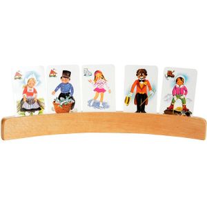 Longfield Games Kaarthouder hout middel 35 cm - Speelkaarthouders van gebogen hout, exclusief speelkaarten